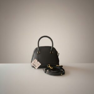 Midnight Dome — Mini Bolso Saffiano Negro